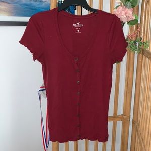 Red Hollister Button Down Shirt